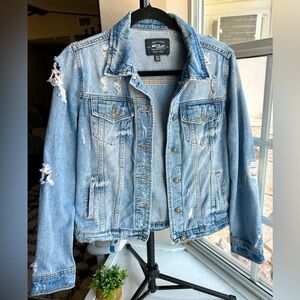 Silver Sinclair vintage distressed jeans jacket